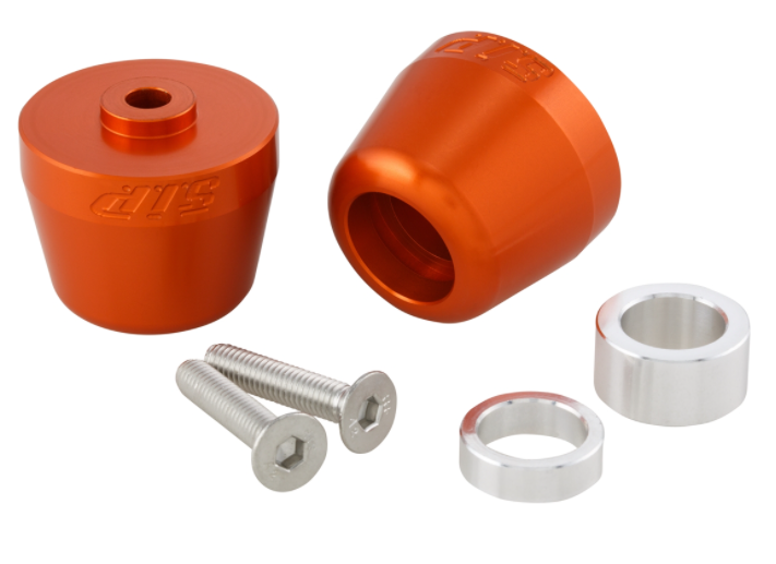 Handlebar end weights left/right for Vespa Primavera/Sprint/ET/LX/LXV/S, orange matt