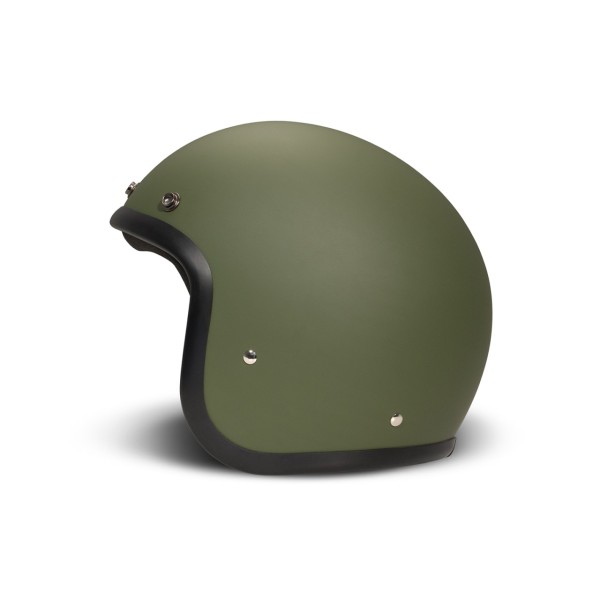 DMD Retro Jet Helmet, Green, Matte, Matt Green, Fiberglass, ECE 22.06