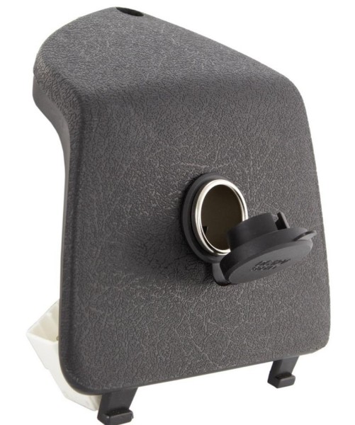 Luggage compartment cover left with 12V cigarette lighter for Vespa GTS/​GTS Super/​GTV/​GT, black
