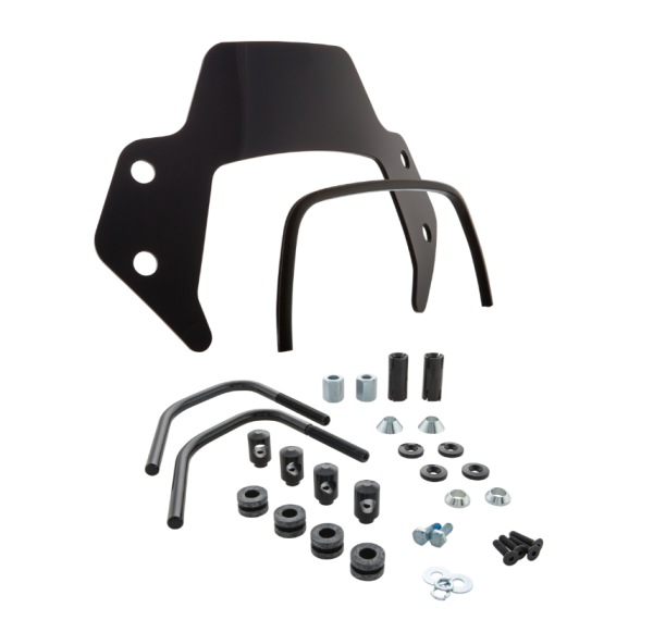 Flyscreen for Vespa Sprint 50-150cc 2T/4T, black holders, black tinted