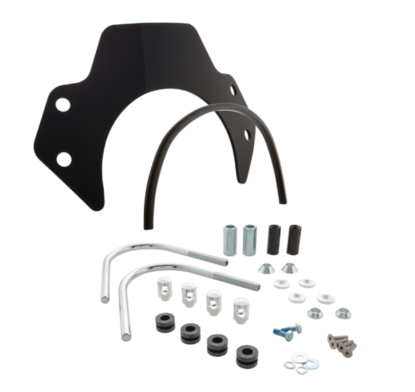 Flyscreen for Vespa GTS/GTS Super/GT/GT L 125-300cc, silver holder, black tinted