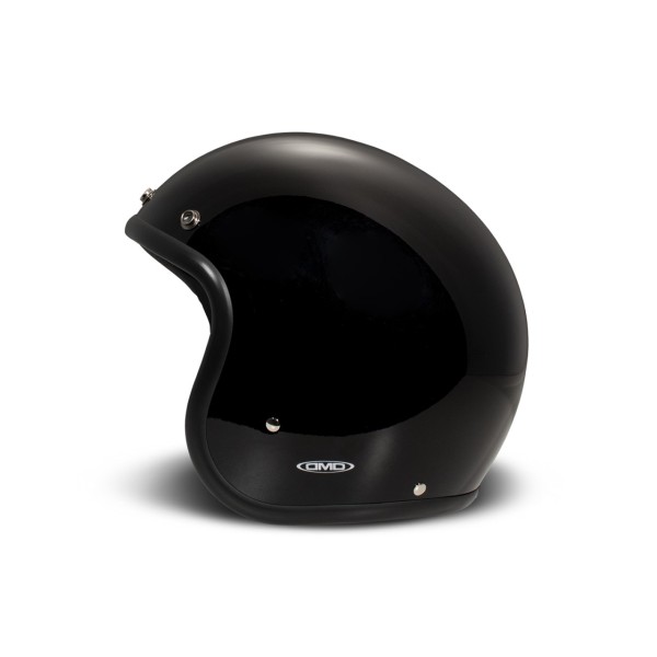 DMD jet helmet retro, black, glossy, solid black, fiberglass, ECE 22.06