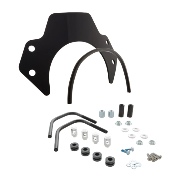 Flyscreen for Vespa Primavera/Elettrica 50-150cc 2T/4T, black holders, black tinted