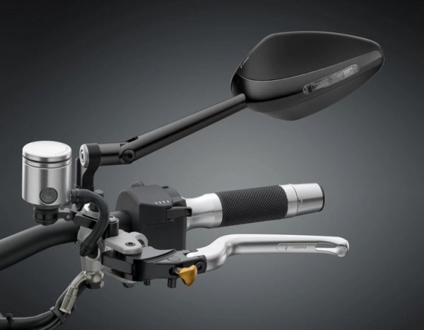 Mirror RIZOMA "Veloce L naked" left or right with blinker for Vespa, black anodized