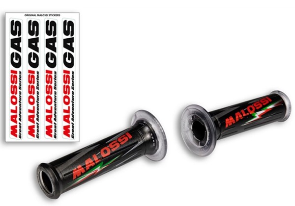 Grips MALOSSI for Vespa GTS/​GTS Super/​GT/​GT L 125-300ccm, black, with handlebar end opening