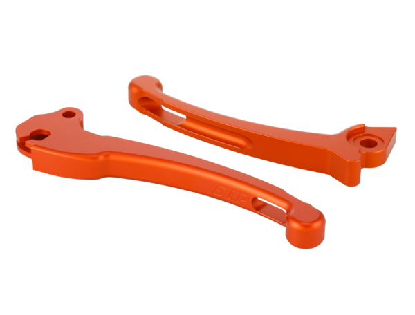 Sport lever set clutch/brake for Vespa PX 125-200ccm, HBZ Grimeca, right/left, orange matt