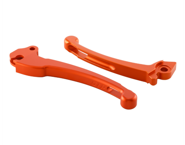 Sport lever set clutch/brake for Vespa PX 125 -150ccm, HBZ Hengtong, right/left, orange matt