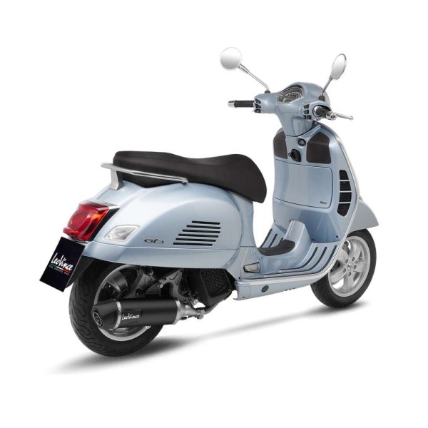 LeoVince exhaust system SBK Nero for Vespa GTS 125 /Super, stainless steel black, E-approval, Euro5