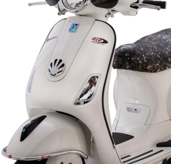 Mono slot tube leg shield left/right for Vespa LX/LXV/S 50-150cc, black