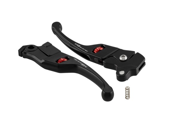 MG Biketec Black Brake Lever Set for Vespa Primavera / Sprint 50–150 cc 4-stroke (24-) Euro5+