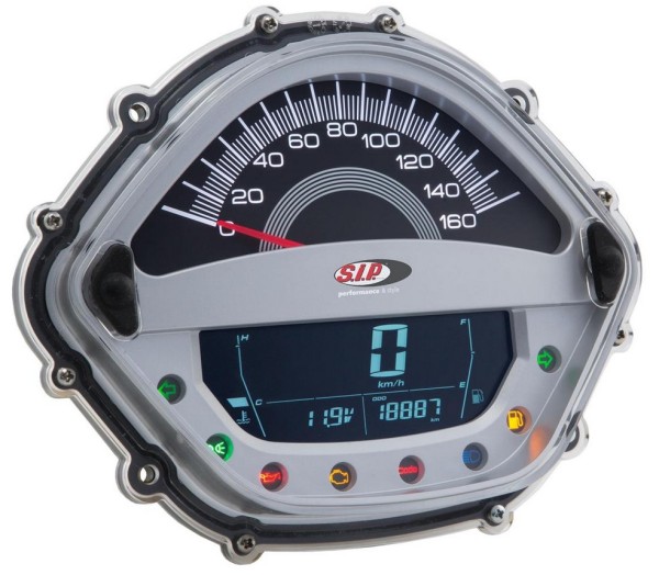 Revolution counter/speedometer for Vespa GTS/​GTS Super/​GTS SuperSport, i.e., 125-300ccm (-'14), silver
