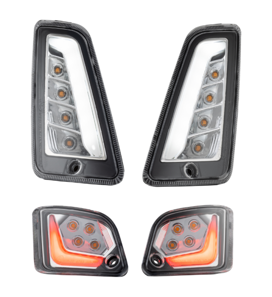 Turn signal kit front & rear for Vespa GTS/GTS Super/GTV 125-300cc, clear