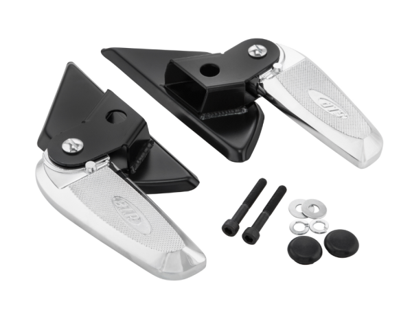 Footrests right and left for Vespa LX /LXV /S 50-150cc, black/chrome