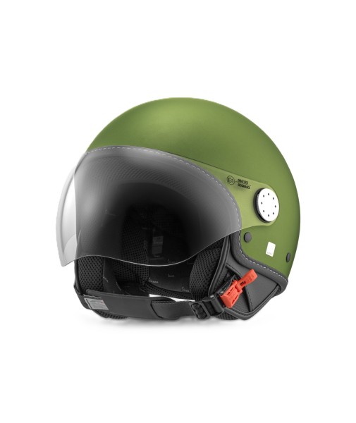 Vespa Open-Face Helmet, Vespa Long Visor, Matte Green (V29) - L1