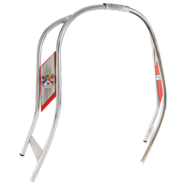 Double slotted tube leg shield for Vespa PX 80-200cc, chrome