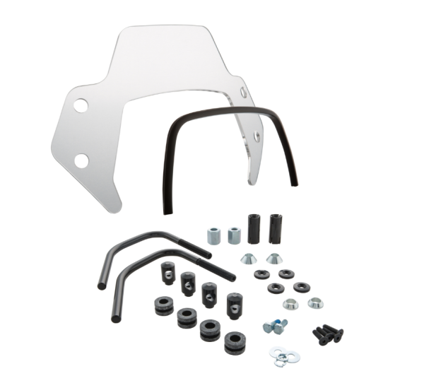 Flyscreen for Vespa Sprint 50-150cc 2T/4T, black holders, clear