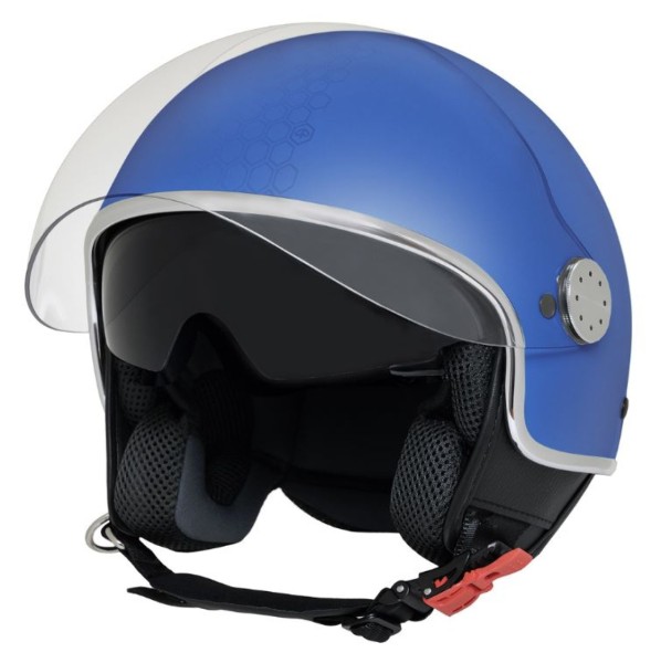 Piaggio PFJ Mirror Jet Helmet blue matt