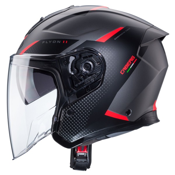 Caberg helmet Flyon II Boss matt-grey/red-black