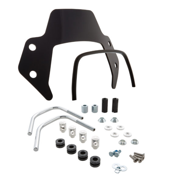 Flyscreen for Vespa Sprint 50-150cc 2T/4T, silver holders, black tinted