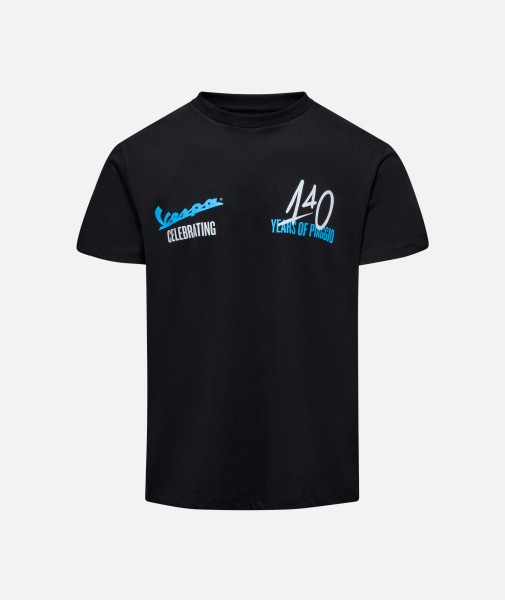 Vespa T-shirt "140 years Piaggio" black blue