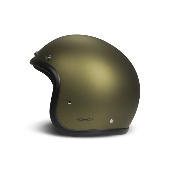 DMD Retro Jet Helmet, Green, Matte, Olive Gold, Fiberglass, ECE 22.06