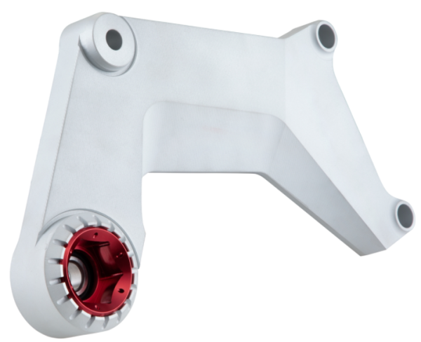 Swing arm for racing exhaust, rear for Vespa GTS/​GTS Super/​GTV/​GT 60/​GT/​GT L without ABS, silver