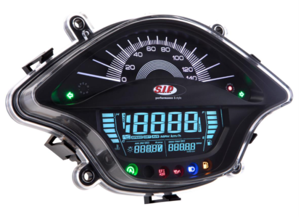 Revolution counter/speedometer for Vespa Primavera/​Sprint 50-150ccm 2T/​4T AC, black