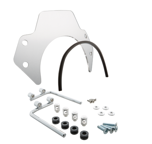 Flyscreen for Vespa PX 80-200cc, silver holder, clear