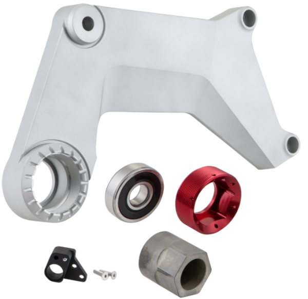 Swing arm for racing exhaust, rear for Vespa GTS/​GTS Super/​GTV 125-300ccm with ABS, silver
