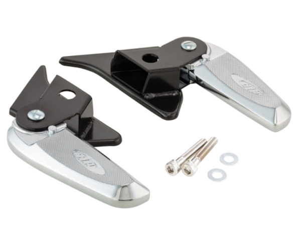 Footrests right and left for Vespa Primavera/​Sprint 50-150ccm 2T/​4T AC, black/chrome