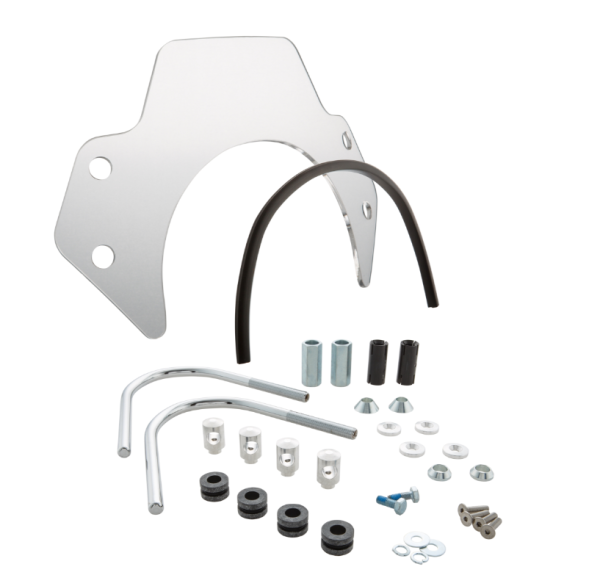 Flyscreen for Vespa GTS/GTS Super/GT/GT L 125-300cc, silver holder, clear