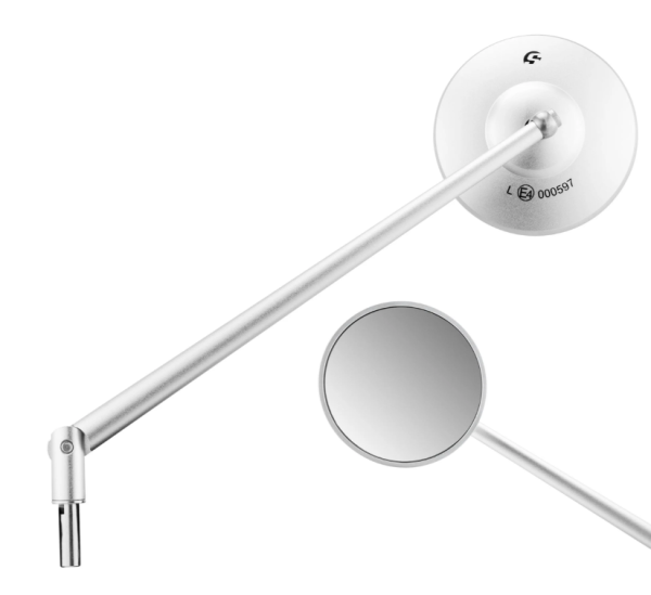 Standard mirror left or right for Vespa PX 125-200cc, aluminum matt