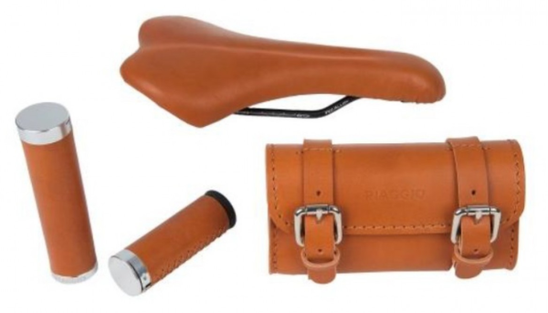 Leather Set "Style" Saddle/ Grips/ Bag for WI-BIKE Original Piaggio