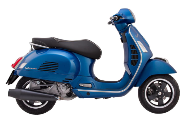 Racing exhaust for Vespa GTS/​GTS Super/​GTV/​GT 60 125-300ccm i.e., 4T, LC, stainless steel black