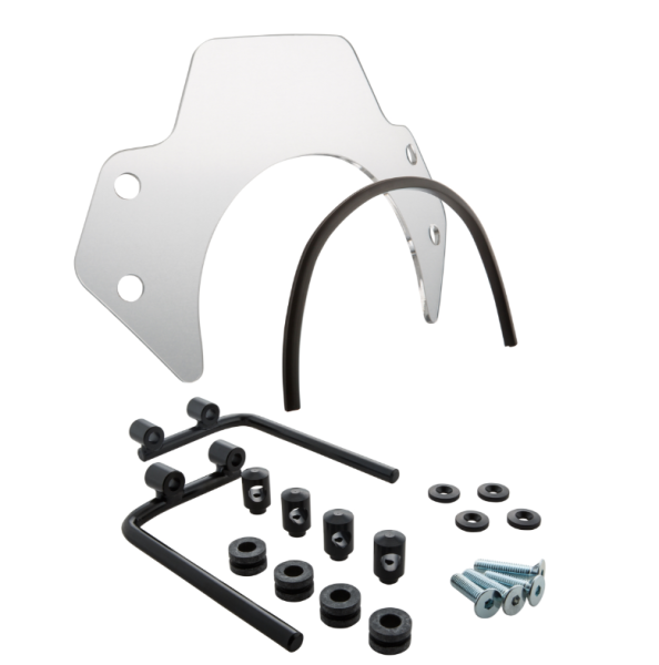 Flyscreen for Vespa PX 80-200cc, black holders, clear