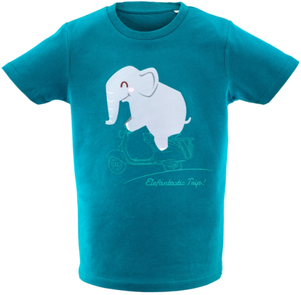 Children's T-Shirt "Elefantastic Trip!", turquoise