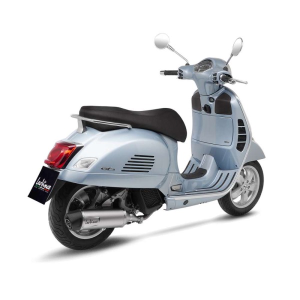 LeoVince exhaust system SBK Nero for Vespa GTS 125 /Super, stainless steel black, E-approval, Euro5