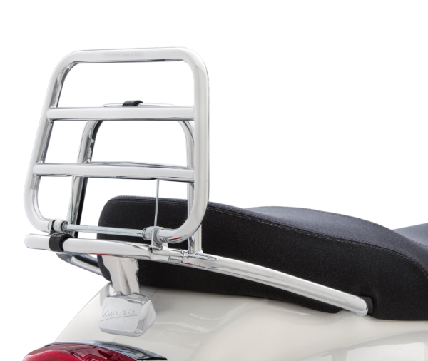Rear luggage rack for Vespa LX /LXV /S 50-150cc, foldable, chrome