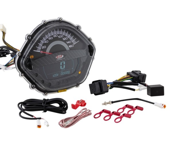 Revolution counter/speedometer for Vespa GTS 250ccm (-'13), carbon look