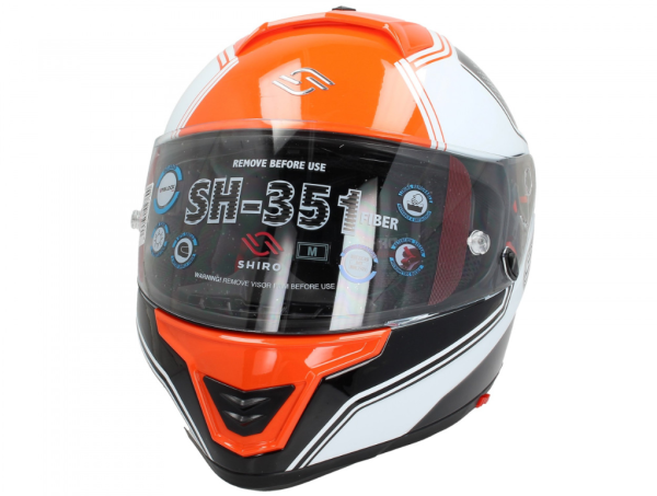 Shiro full face helmet, SH351, Fiber, F4, orange