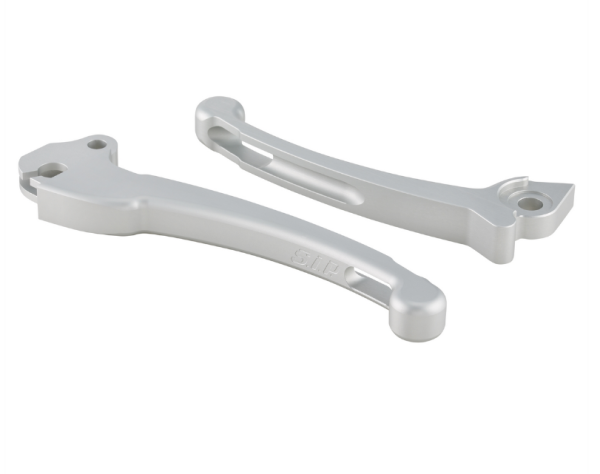 Sport lever set clutch/brake for Vespa PX 125-200ccm, HBZ Grimeca, right/left, silver matt