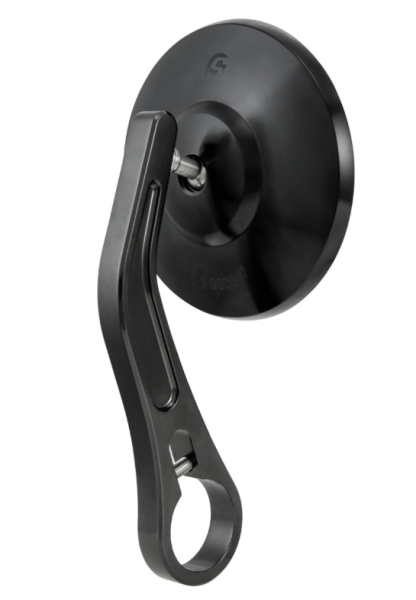 Handlebar end mirror for Vespa, left or right, round, black glossy