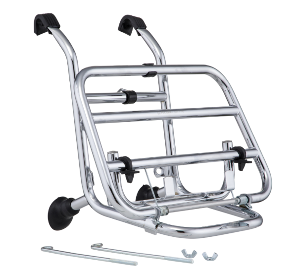 Luggage rack front for Vespa PX 80-200cc, foldable, chrome