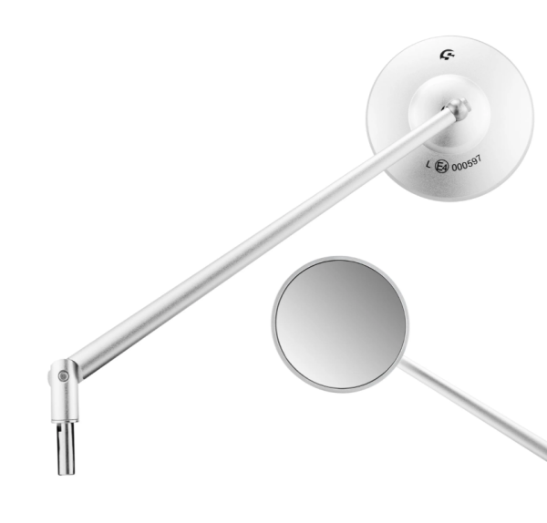 Standard mirror left or right for Vespa PX 80-200ccm, aluminum matt