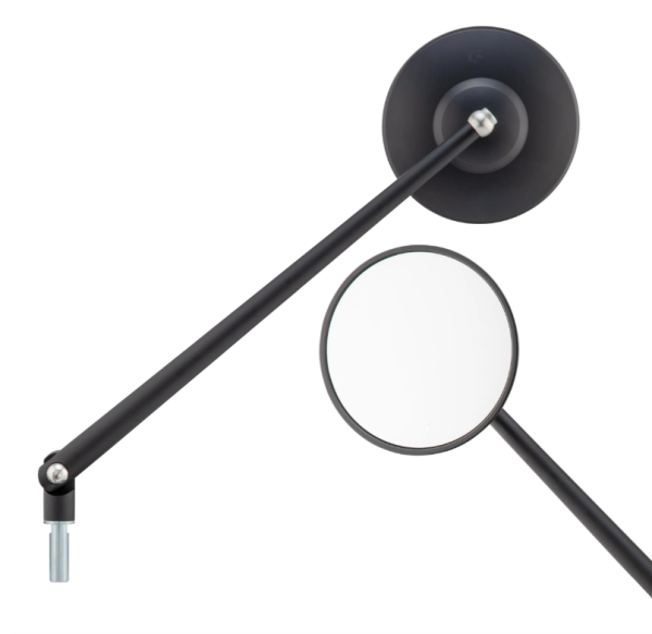 Standard mirror for Vespa, left-hand thread, black matt