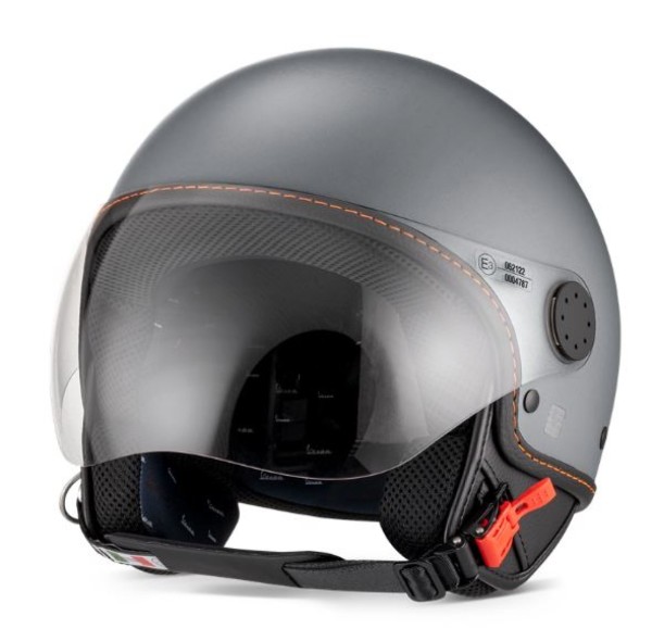 Vespa Open-Face Helmet, Vespa Long-Visor, Gray/Titanium (707/C) - XL