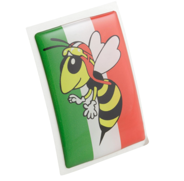 Vespa emblem "Wasp" 4-corner cascade, green / white / red