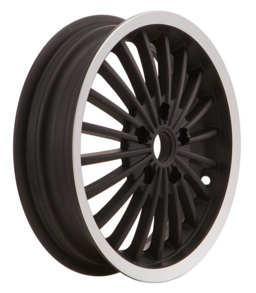 Rim front/rear for Vespa GTS/​GTS Super/​GTV/​GT 125-300ccm, black with polished edge