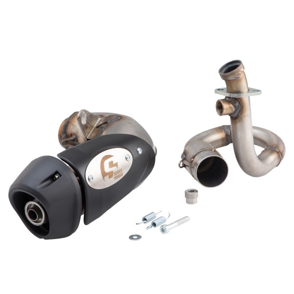 Racing exhaust for Vespa GTS/GTS Super/GTV/GT 60 125-300cc i.e., 4T, LC, stainless steel